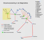 De stroomvoorziening van de Maginotlinie. In gele vlak A2(Fermont)